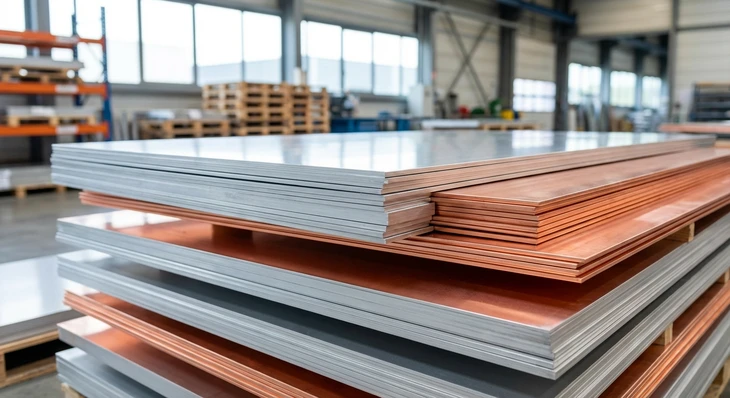 Entrepôt industriel avec stockage organisé de matériaux métalliques