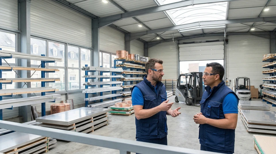 Camion semi-remorque blanc circulant sur route mouillée avec feux allumés, traversant paysage boisé verdoyant